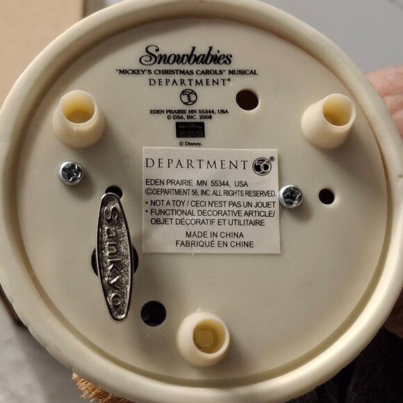 Disney Mickeys Christmas Carols Department 56 Musical Snowbabies Figurine Works - Picture 5 of 6